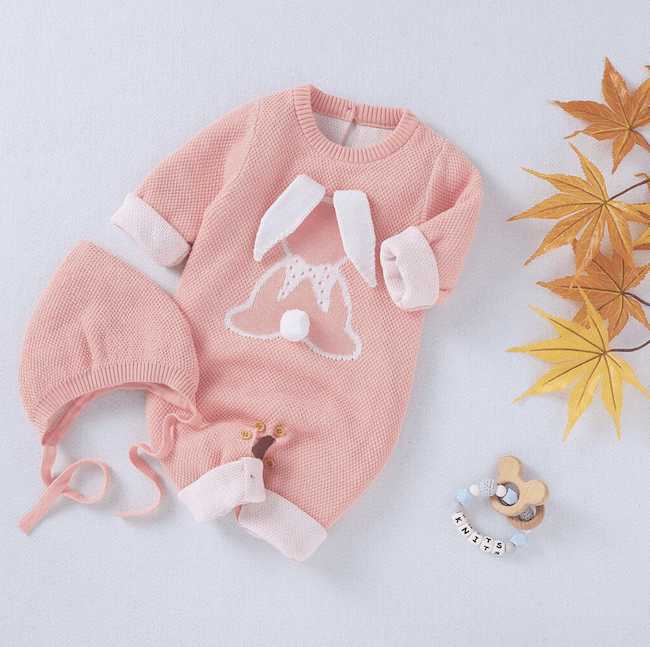 Mameluco Tejido Sweet Bunny Rosa % elbauldecleo %