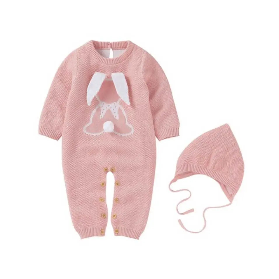 Mameluco Tejido Sweet Bunny Rosa % elbauldecleo %
