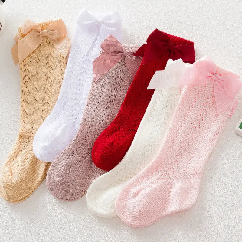 Calcetas Caladas Moño Rosa % elbauldecleo %