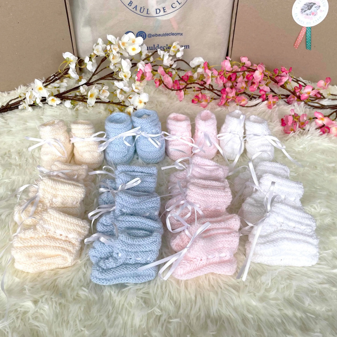 Botitas Newborn Azul Bebe % elbauldecleo %