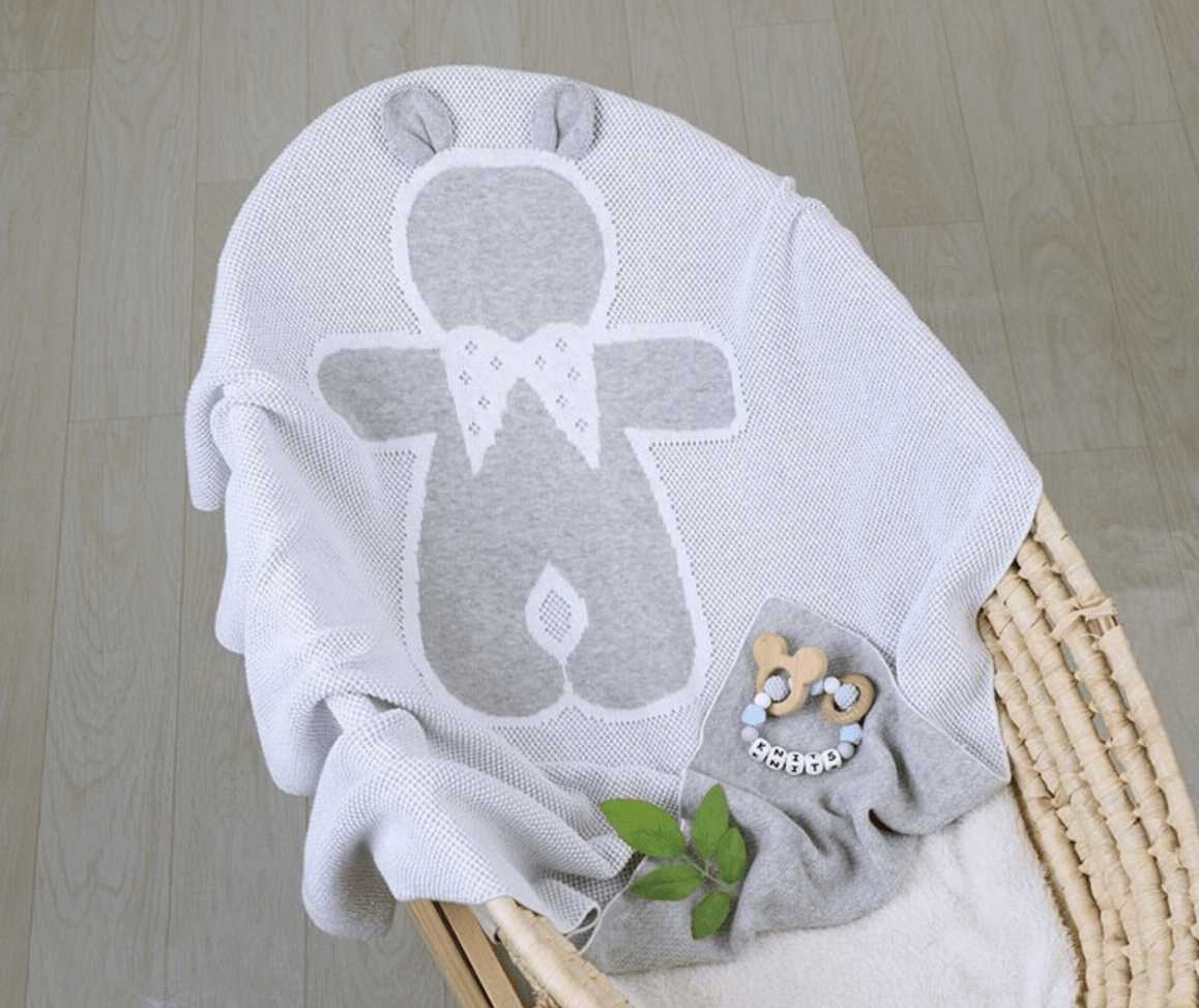 Cobija Sweet Bear Gris % elbauldecleo %