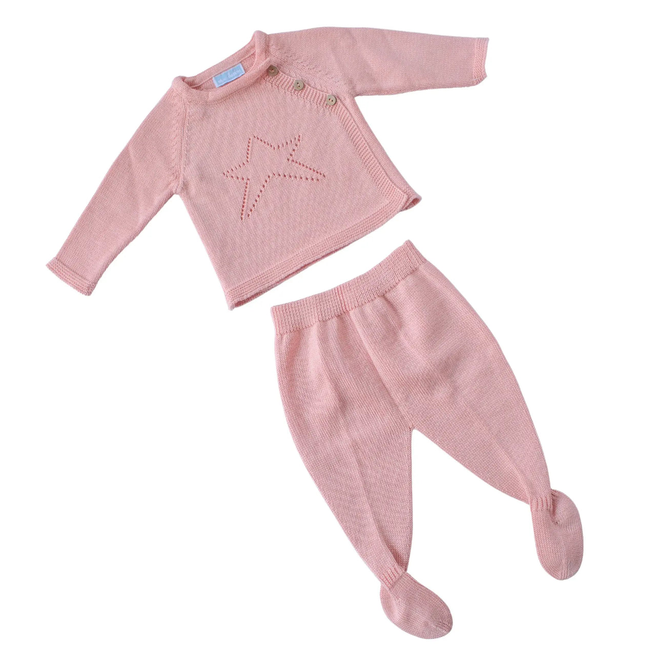 Conjunto Tejido Estrella Rosa % elbauldecleo %