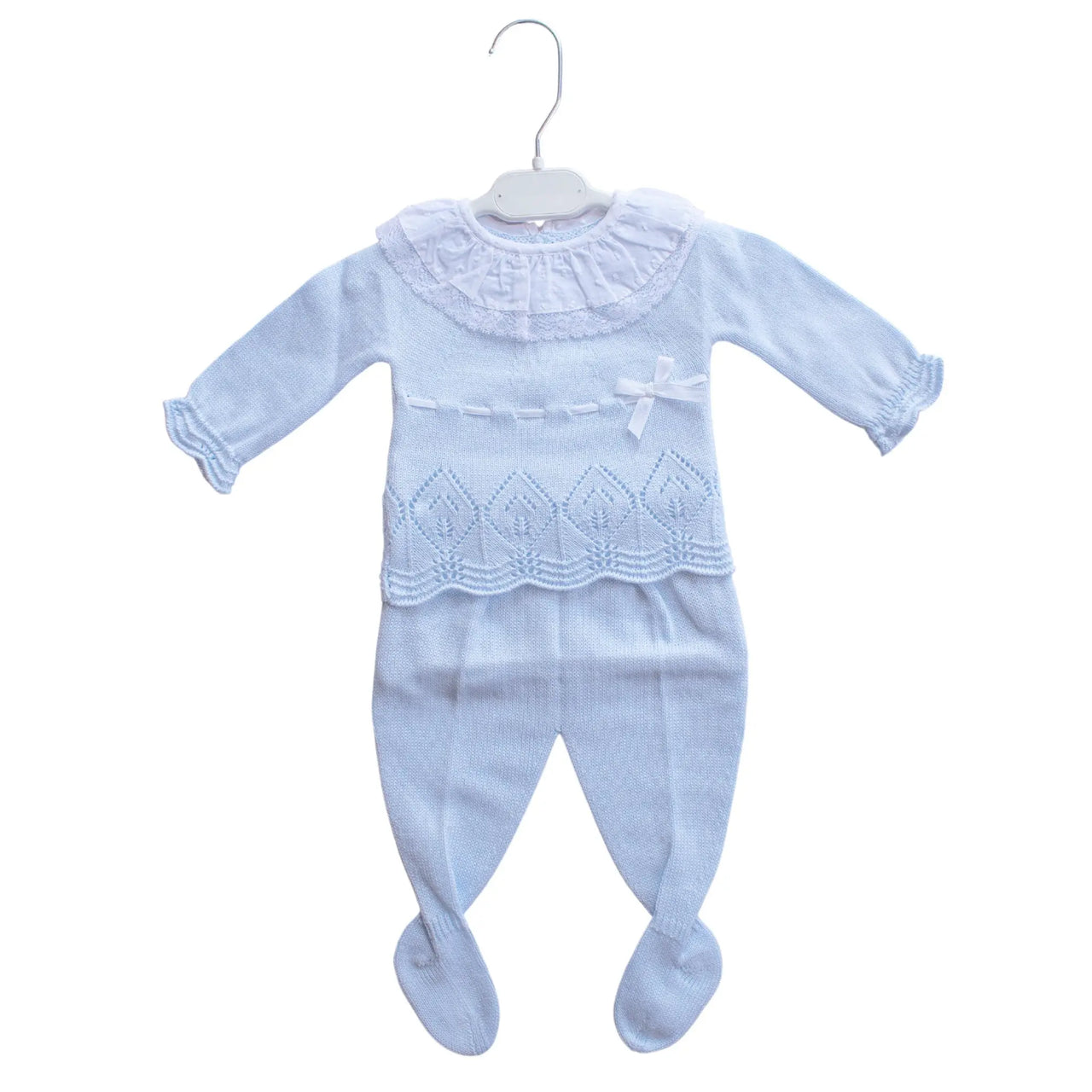 Conjunto Tejido Genova Azul Cielo % elbauldecleo %