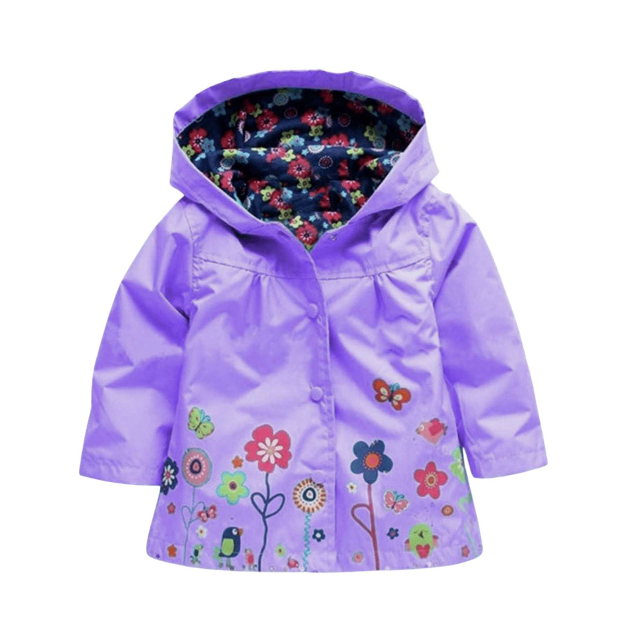 Impermeable Flores Lila % elbauldecleo %