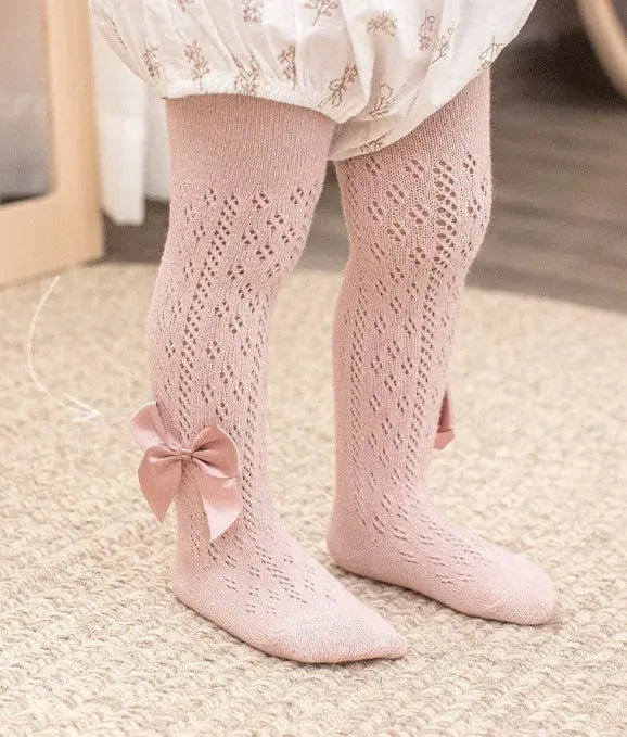 Mallas Caladas con Moño Rosa % elbauldecleo %