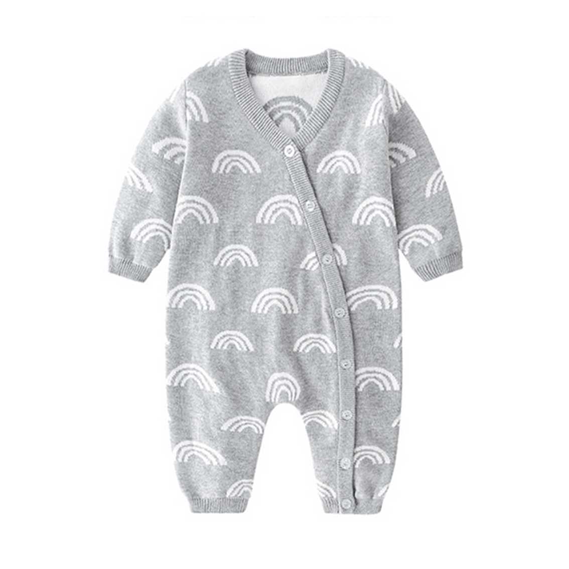 Mameluco Tejido Rainbow Gris % elbauldecleo %