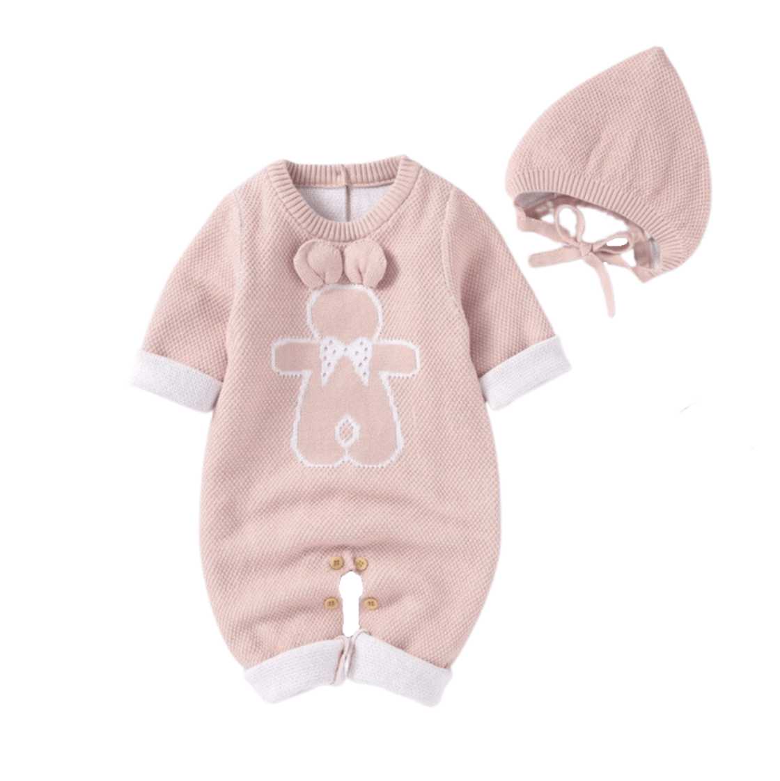 Mameluco Tejido Sweet Bear Rosa % elbauldecleo %