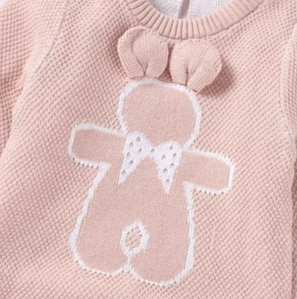 Mameluco Tejido Sweet Bear Rosa % elbauldecleo %