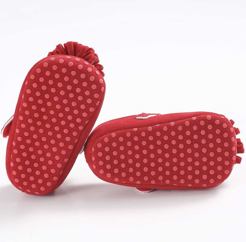 Mary Janes Flower Pompom Red % elbauldecleo %