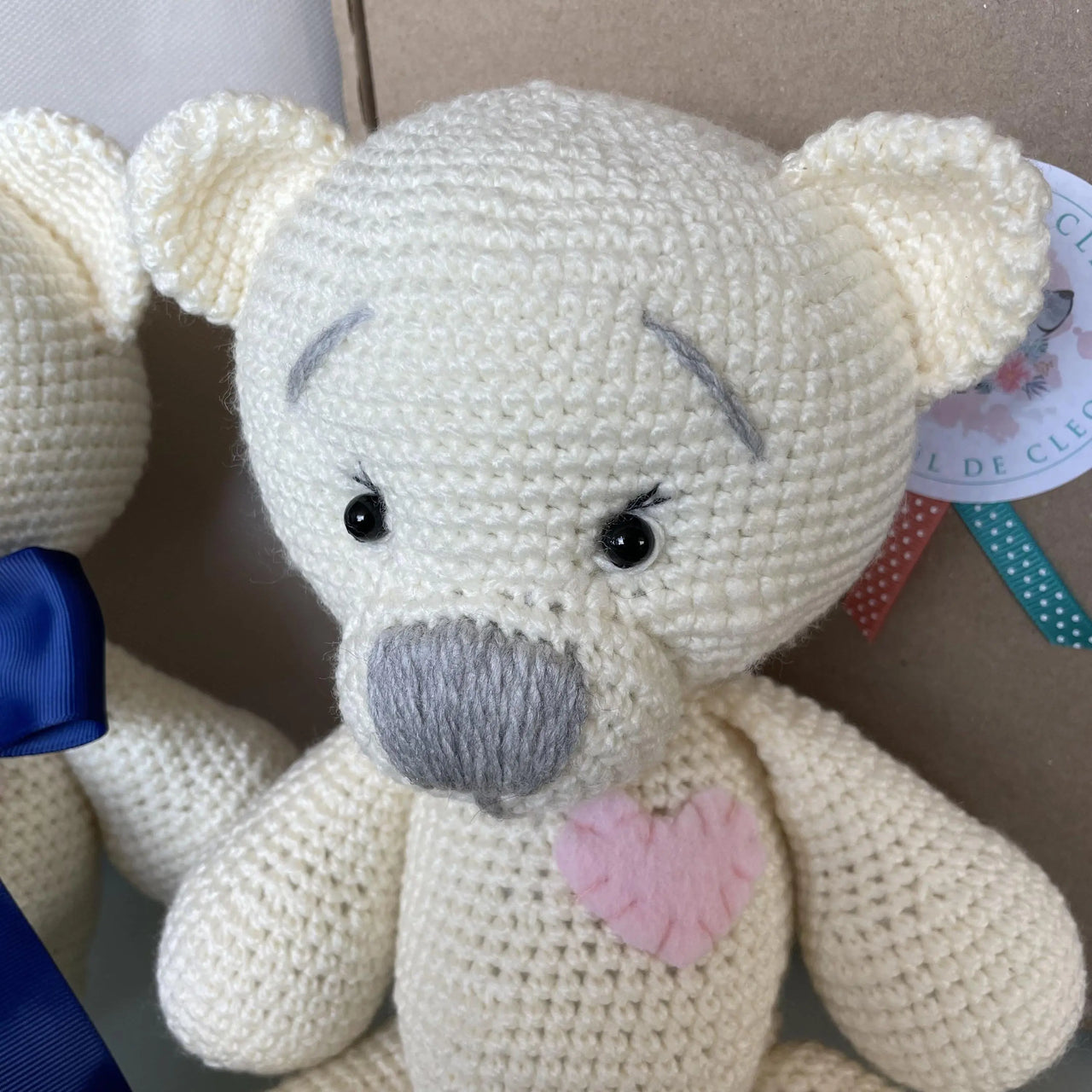 Osito Crochet Blanco % elbauldecleo %