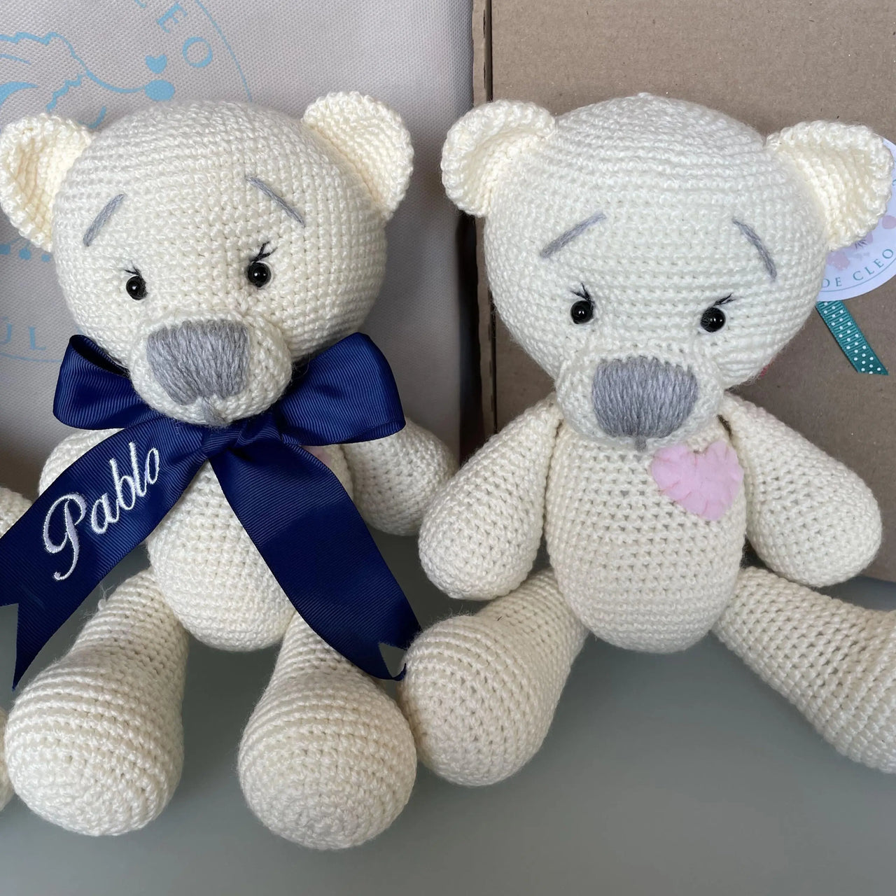 Osito Crochet Blanco % elbauldecleo %
