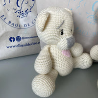 Thumbnail for Osito Crochet Blanco % elbauldecleo %