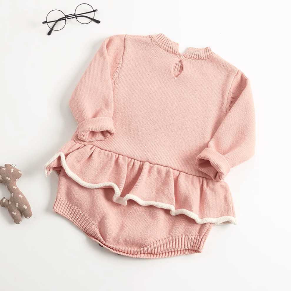 Romper Tejido Rosa con Corazon % elbauldecleo %
