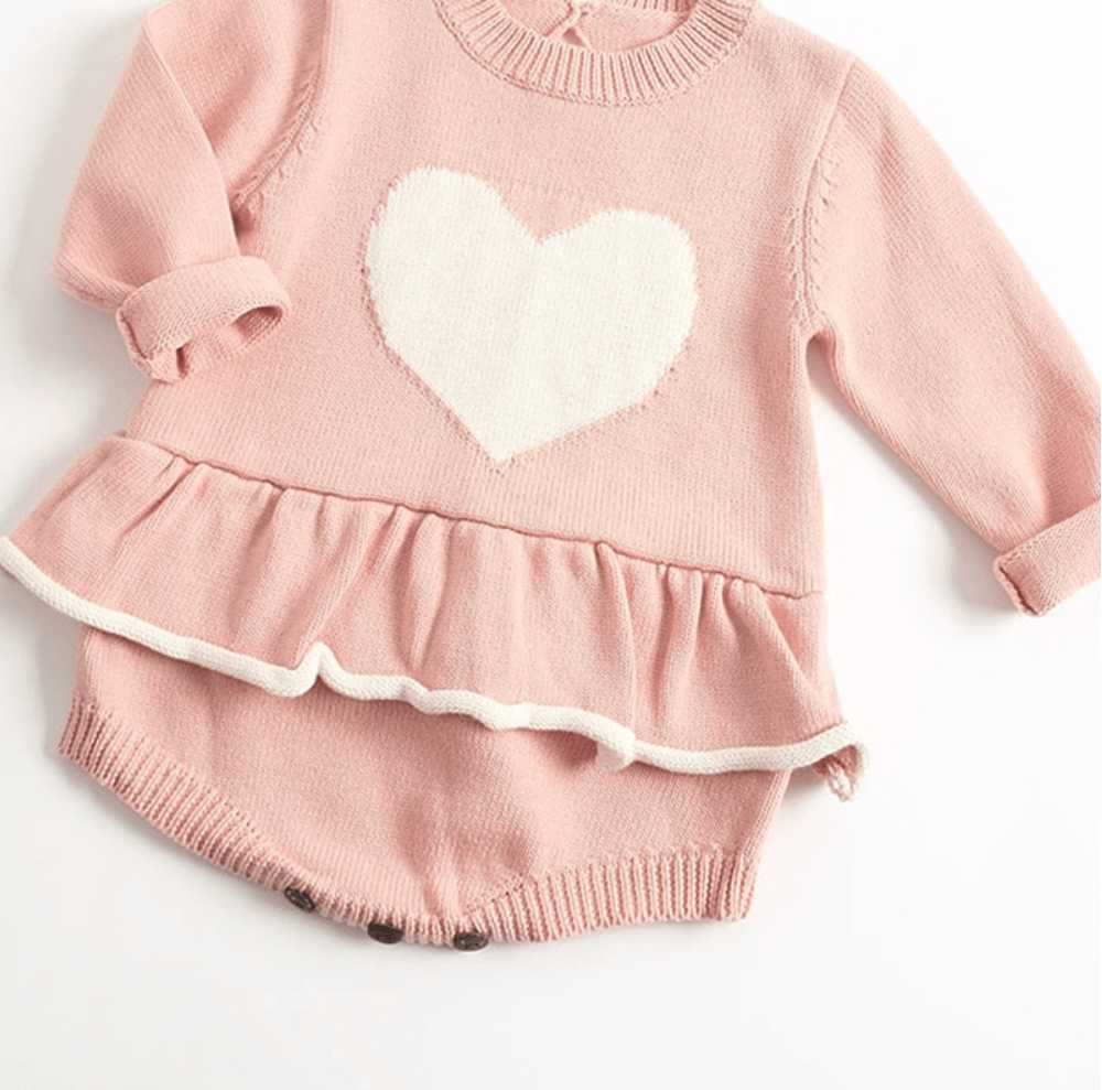 Romper Tejido Rosa con Corazon % elbauldecleo %