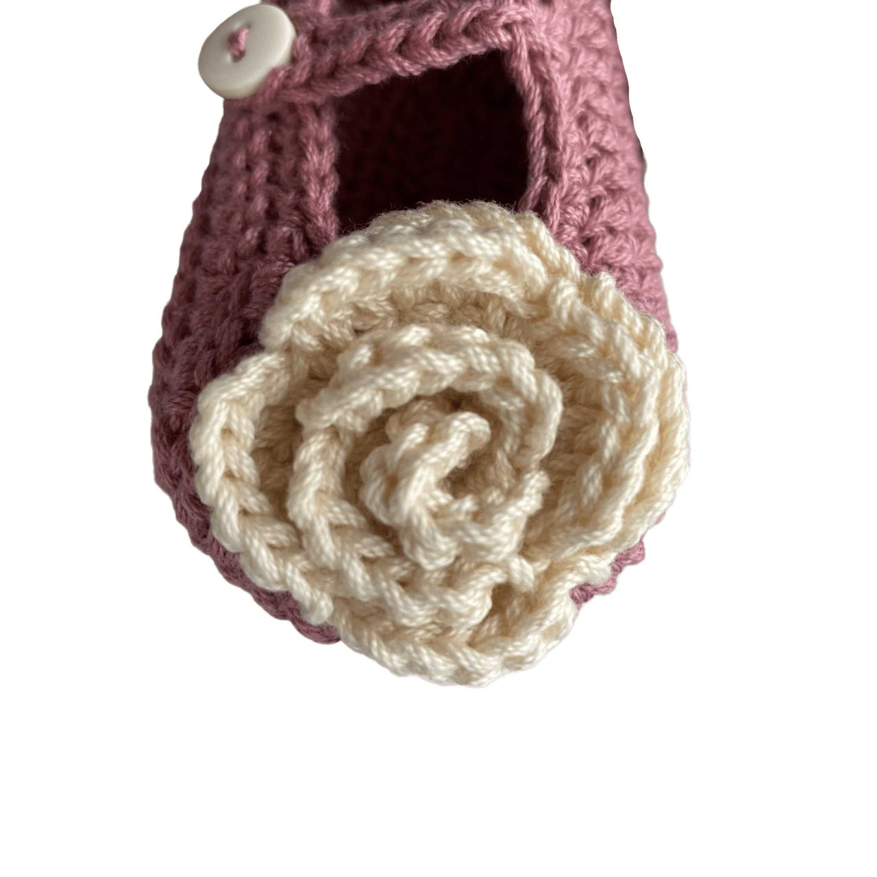 Zapatos Tejidos Crochet Camelia Cereza % elbauldecleo %